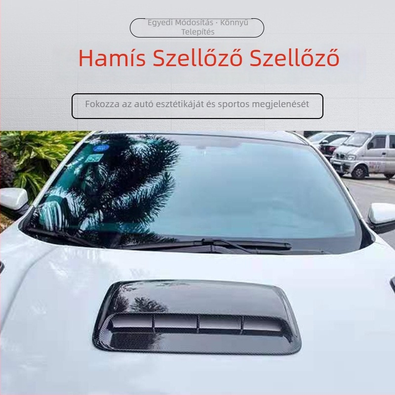 Hua Xuan Auto Parts ABS – Hamis szellőzőnyílás a motorháztetőn, dekoratív autós matrica, öntapadós, testreszabható