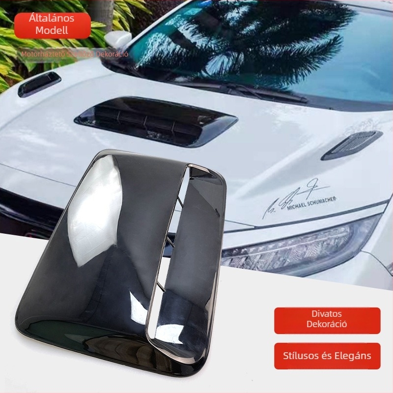 Hua Xuan Auto Parts ABS – Hamis szellőzőnyílás a motorháztetőn, dekoratív autós matrica, öntapadós, testreszabható