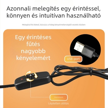 Autó USB-melegítő ülőpárna plüss felülettel, téli használatra, belső töltet szintetikus rosttal, univerzális illeszkedés