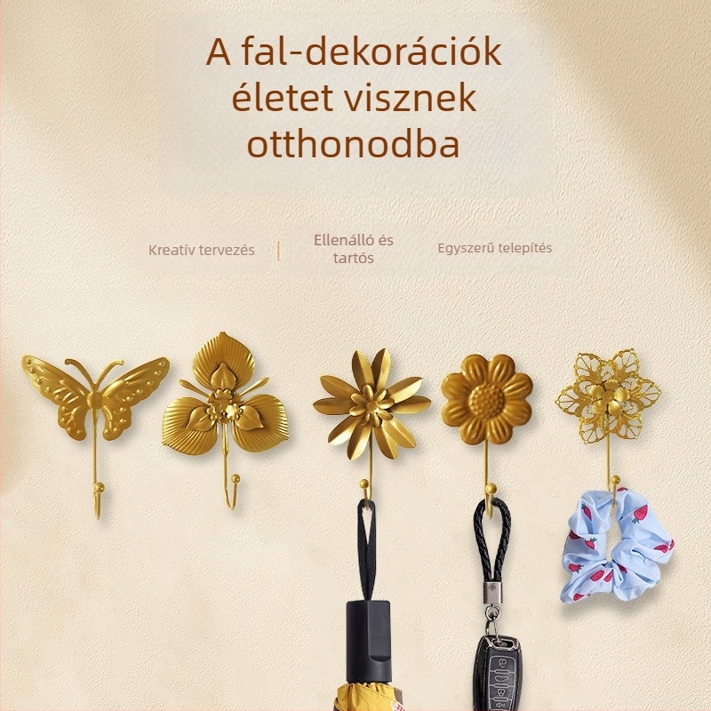 Chidan egyedi falra szerelhető fogas, vasból, modern minimalista stílus, teherbírás 3–5 kg