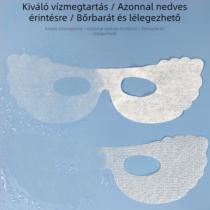 Egyszer használatos szemmaszk papírból, szatén–pamut alapú, SPA nedves kompresszióhoz, bőrápoláshoz, 100 db/csomag