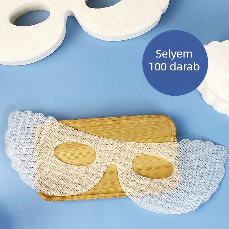 Egyszer használatos szemmaszk papírból, szatén–pamut alapú, SPA nedves kompresszióhoz, bőrápoláshoz, 100 db/csomag