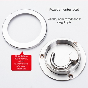 304 rozsdamentes acél ajtókampó, fúrás nélküli szerelés, teherbírás, polírozott felület, bejárathoz