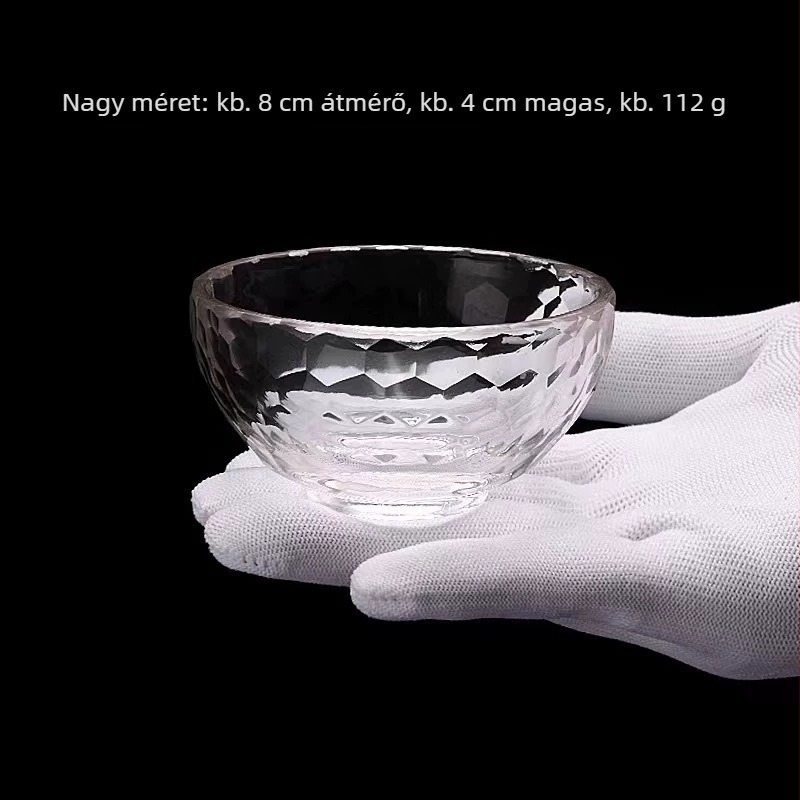 Üveg tál esszenciális olajhoz és arcmaszkhoz, átlátszó, kristályos díszítéssel, spa eszközök szépségszalonokhoz