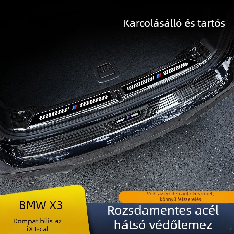 BMW X3 2018–2024 ajtó küszöb díszléc és hátsó csomagtartó védőcsík készlet | SNBLO | Személyre szabott feldolgozás: Igen