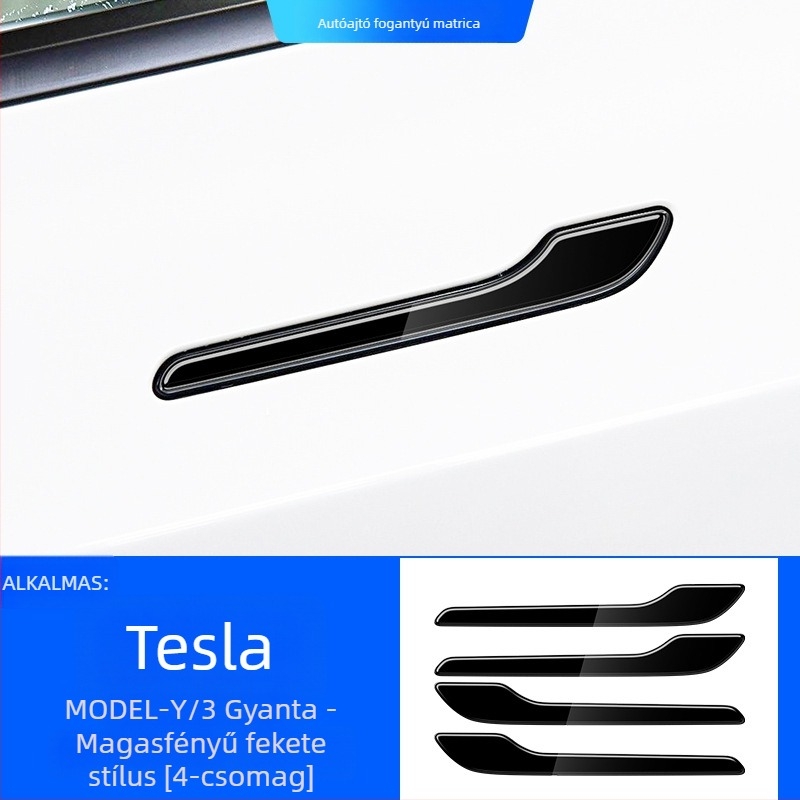 Szénszálas védő matrica az ajtókilincshez Tesla Model 3/Y – ragasztó, ragasztással történő telepítés, Xiong Shen