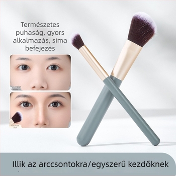 GECOMO Többfunkciós kontúr ecset szemhéjfestékhez, pirosításhoz és orrhoz – szintetikus szálak, alumínium hosszú nyél, egy darab
