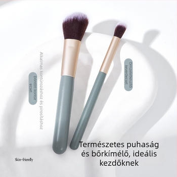 GECOMO Többfunkciós kontúr ecset szemhéjfestékhez, pirosításhoz és orrhoz – szintetikus szálak, alumínium hosszú nyél, egy darab