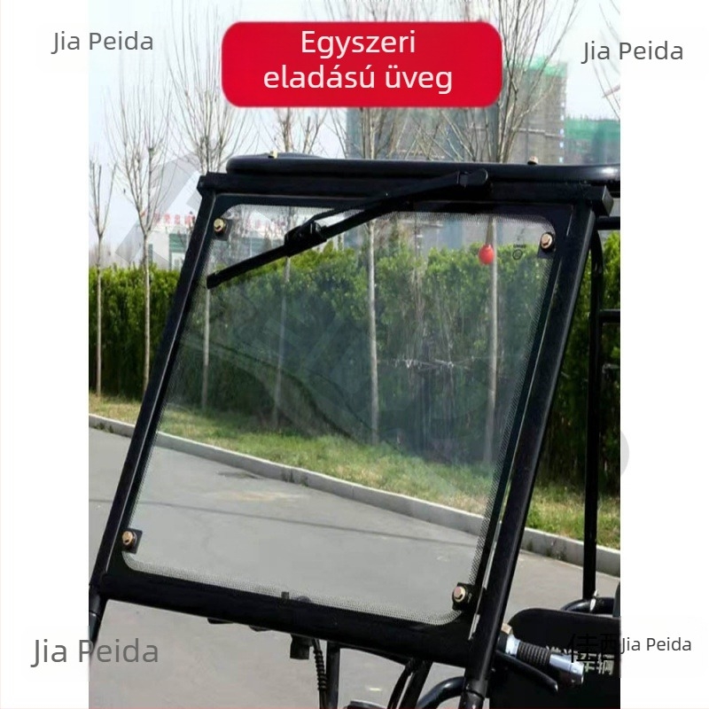 Első szélvédő motorkerékpár-triciklire, edzett üveg