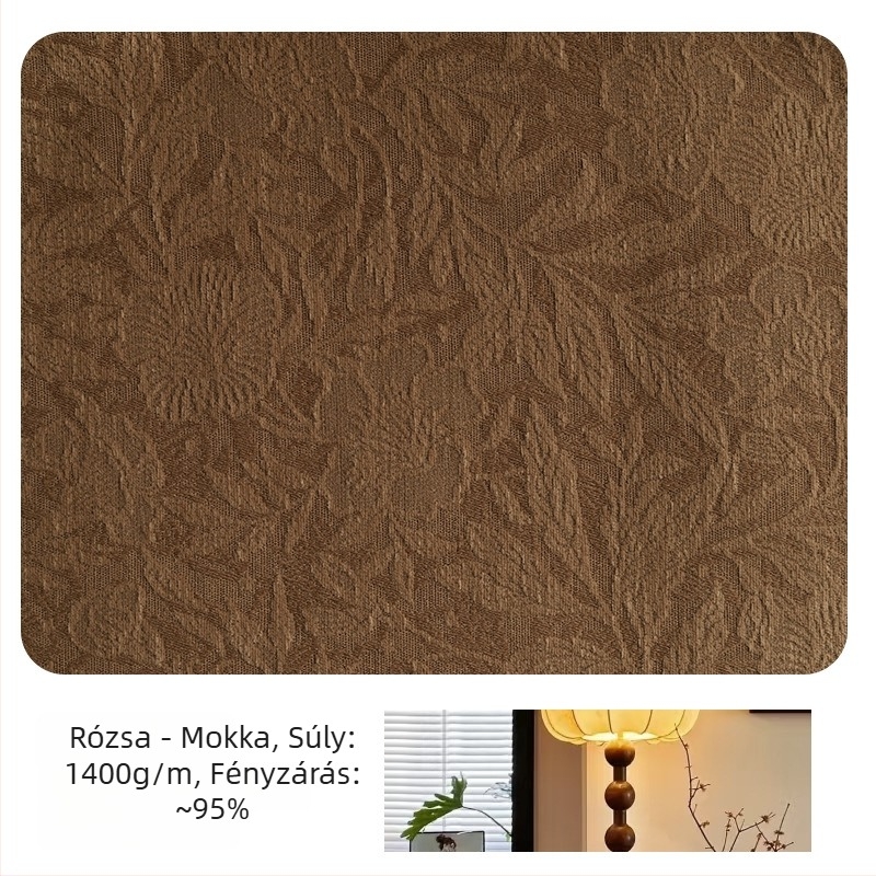 Chenille Jacquard függöny francia retro stílusban, magas árnyékolás (70–90%), kész