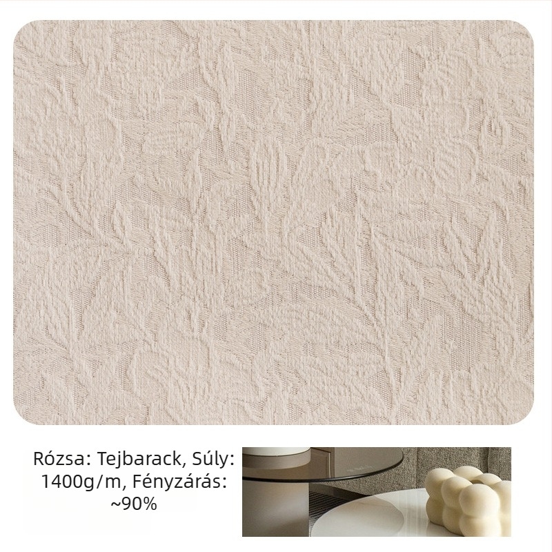 Chenille Jacquard függöny francia retro stílusban, magas árnyékolás (70–90%), kész