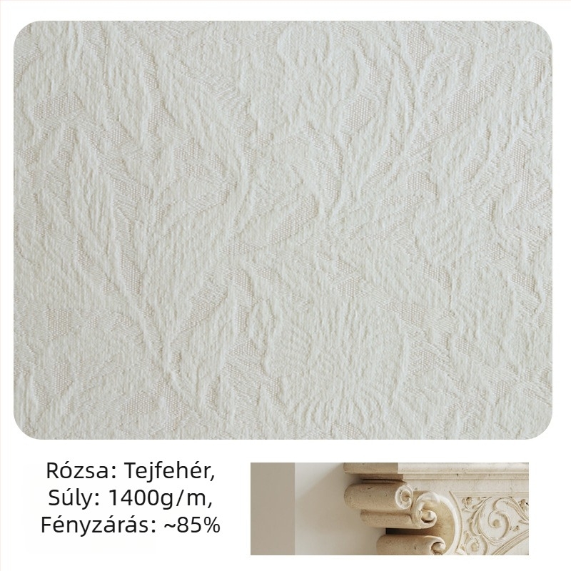 Chenille Jacquard függöny francia retro stílusban, magas árnyékolás (70–90%), kész