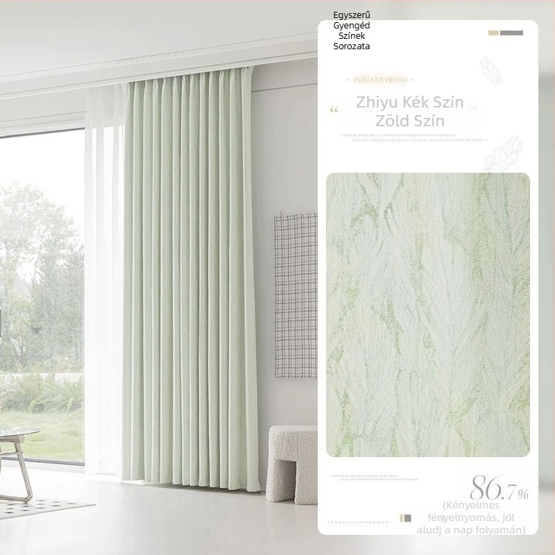 Francia stílusú Chenille Jacquard függöny 70–90% sötétítéssel, hálószoba és nappali számára, elegáns szürke árnyalat