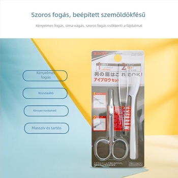 Daiso szemöldök eszköz készlet - rozsdamentes acél, szemöldök olló, fésű, szemöldök ecset, csipesz