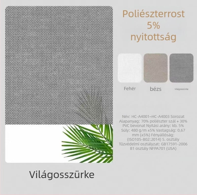 Elektromos szélálló roló ablakhoz – Beltéri roló, importált szövet, Márka Senhaiwen, Modell Senhai1218, Modern Minimalista Stílus