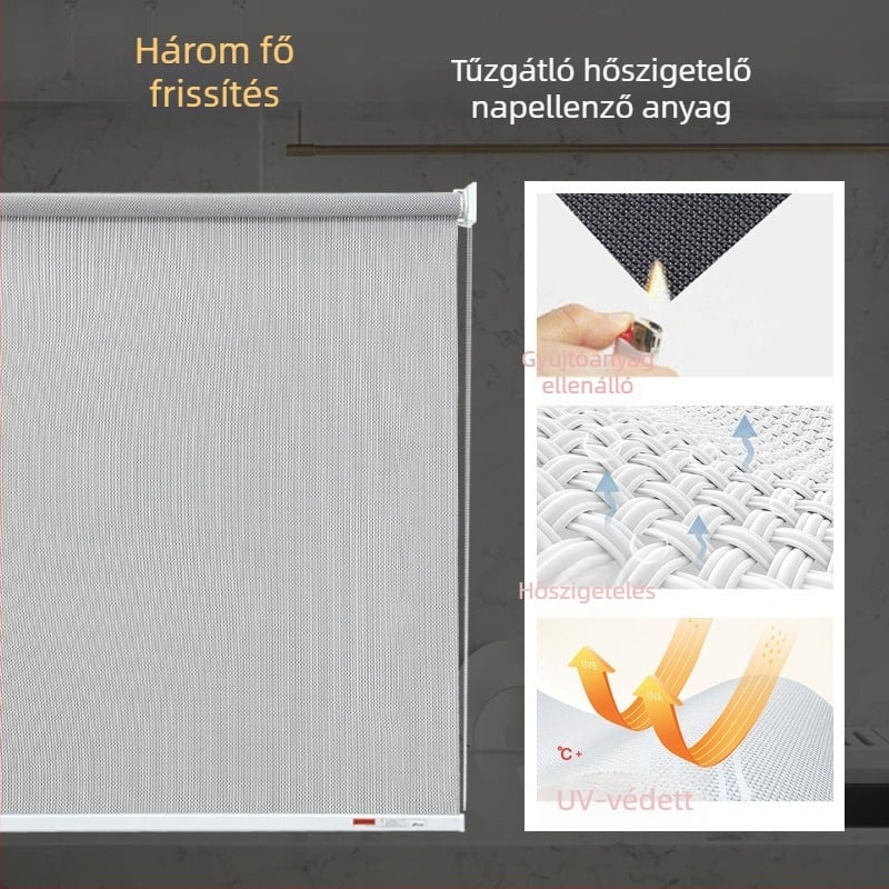 Elektromos szélálló roló ablakhoz – Beltéri roló, importált szövet, Márka Senhaiwen, Modell Senhai1218, Modern Minimalista Stílus