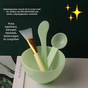 VENINOW Spa bőrápoló eszközök készlet, 4 darab: maszkos tál, ecset, szilikon kis tál, púderkanál