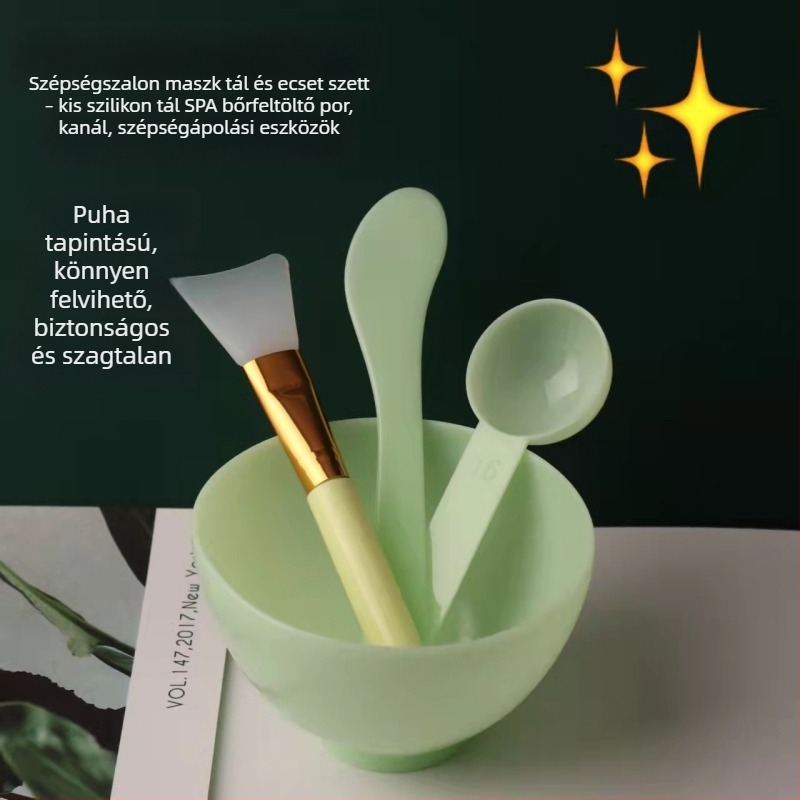 VENINOW Spa bőrápoló eszközök készlet, 4 darab: maszkos tál, ecset, szilikon kis tál, púderkanál