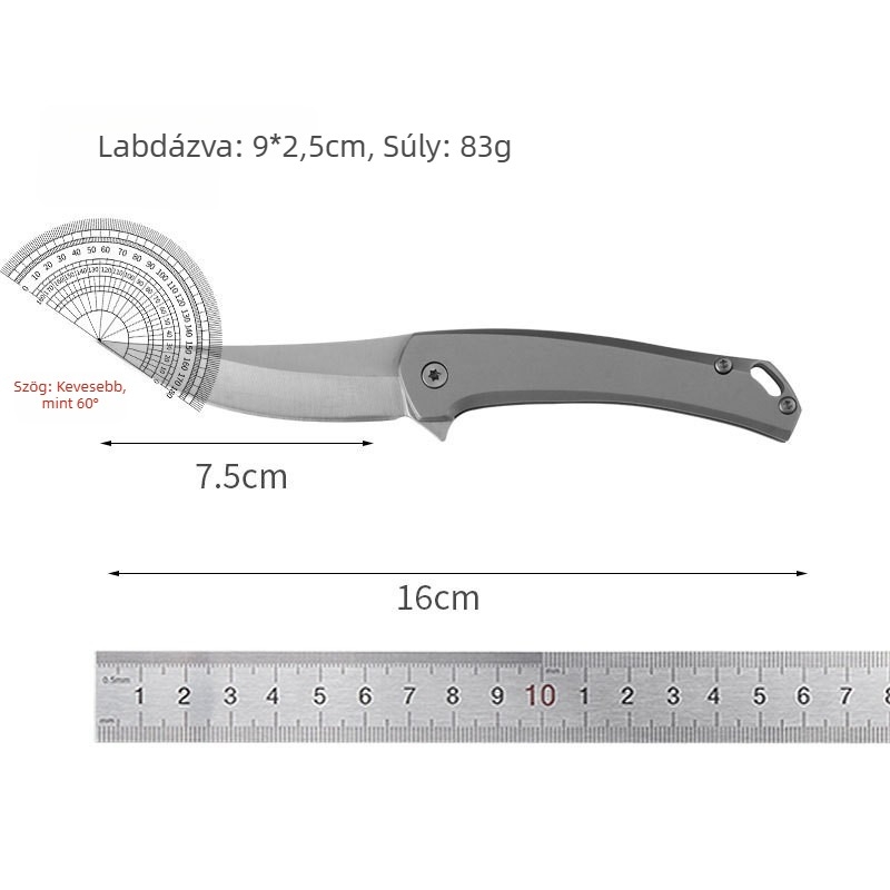 Hongming Gyorsnyitású összecsukható kés, 3Cr13 rozsdamentes acél szemcsés felülettel, kültéri zsebkés