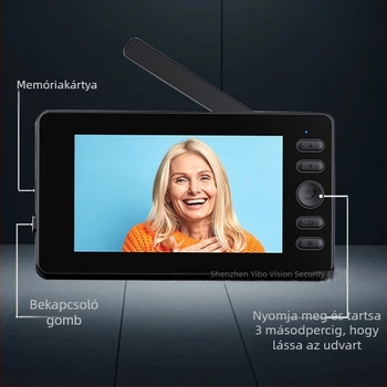 Okos videó ajtócsengő, vezeték nélküli kétirányú videóinterkom, 1080P HD éjszakai látás, 4 mm objektív, mozgásérzékelés, beltéri és kültéri használatra