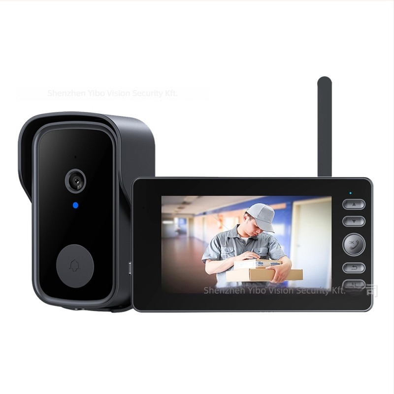 Okos videó ajtócsengő, vezeték nélküli kétirányú videóinterkom, 1080P HD éjszakai látás, 4 mm objektív, mozgásérzékelés, beltéri és kültéri használatra