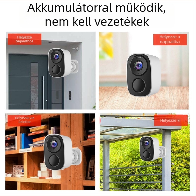 Bejárati ajtó kamera, napelemes, vezeték nélküli (1080p, 4 mm fókusztávolság, 30 m+ hatótáv, éjszakai látás)