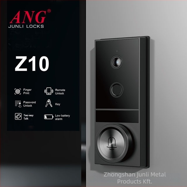 Fából készült ajtókhoz tervezett intelligens zár ujjlenyomat-azonosítással, Wi‑Fi TUYA, olvasási idő <0,5 s, 100 ujjlenyomat tárolás, 0,001% hamis felismerés, DC tápegység