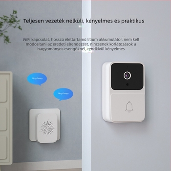 Okos videóajtócsengő kétirányú interkommal, beltéri és kültéri használatra, HD éjszakai látás