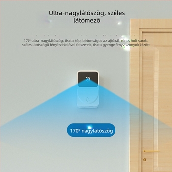 Okos videóajtócsengő kétirányú interkommal, beltéri és kültéri használatra, HD éjszakai látás