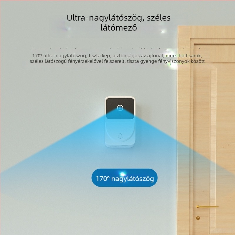 Okos videóajtócsengő kétirányú interkommal, beltéri és kültéri használatra, HD éjszakai látás