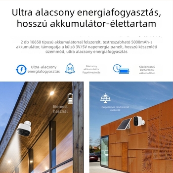 Okos kamera éjszakai látással, 1080p, vezeték nélküli Wi‑Fi, beltéri és kültéri használatra, 30 m+ hatótáv