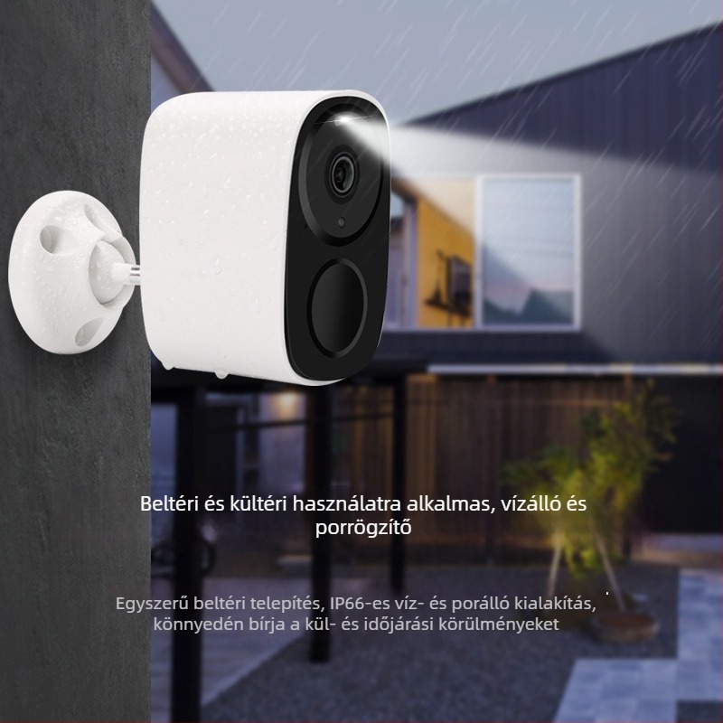 Okos kamera éjszakai látással, 1080p, vezeték nélküli Wi‑Fi, beltéri és kültéri használatra, 30 m+ hatótáv