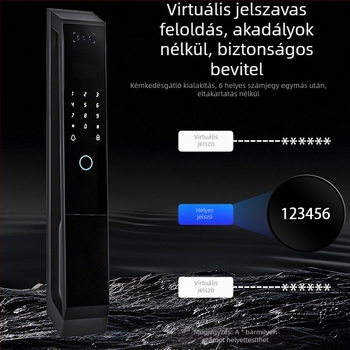 WiFi intelligens zár ujjlenyomat- és arcfelismeréssel, interkommal, jelszavas nyitás a bejárati ajtóhoz, vízálló
