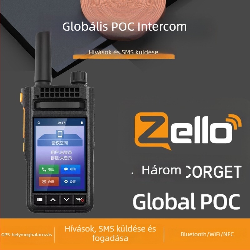 Walkie-Talkie 4G, 16 csatorna, hatótávolság több mint 50 km, 8000 mAh akkumulátor, helymeghatározás