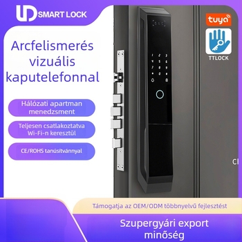 Teljesen automata ujjlenyomat-zár, ajtózár a tolvajlás ellen, lakás intelligens zár, elektronikus jelszavas zár, 3D arcfelismerés és interkom