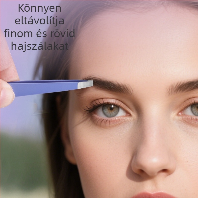 Rozsdamentes acél szemöldök-klipsz készlet ferde és egyenes vágóklipszekkel, banán-klip, szépségápolási eszköz