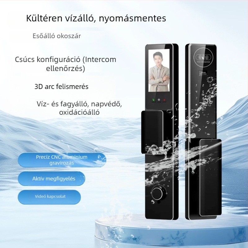 Okoszár 3D arcfelismeréssel és ujjlenyomat-azonosítással — Modell F63, tárolás ujjlenyomatok 100, több mint 100000 kinyitás, 0,3 s beolvasási idő