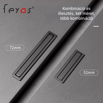 Beépített rejtett fiókhúzó, zinc ötvözet, modern minimalista stílus, modell 6721, fiókokhoz és szekrényekhez, oxidációs felület