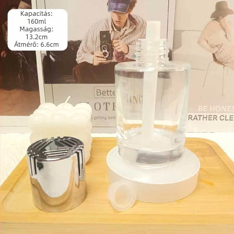 Autó illatosító üveg, magas fehér üveg, Hengya Glass, logónyomtatás elérhető, dekoratív célra