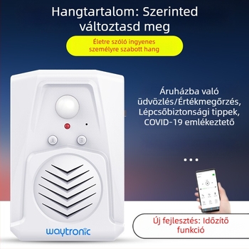 Indukciós ajtócsengő MS-V22.12 MP3 dallal, 5V DC vagy 3 darab száraz elem, láncüzletekhez, szupermarketekhez és otthonokhoz