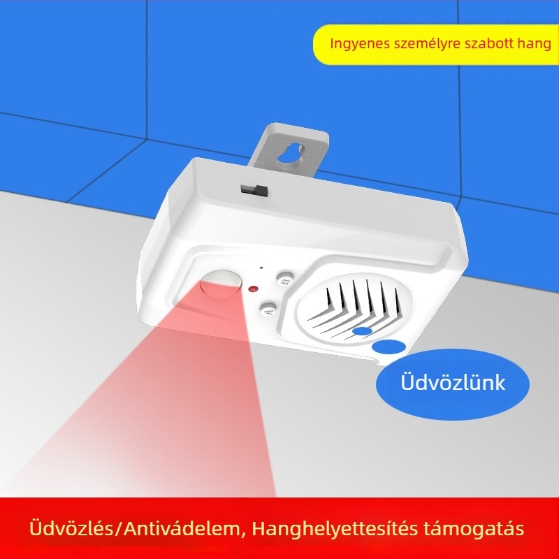 Indukciós ajtócsengő MS-V22.12 MP3 dallal, 5V DC vagy 3 darab száraz elem, láncüzletekhez, szupermarketekhez és otthonokhoz