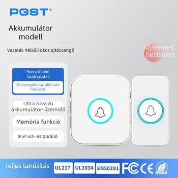 Vezeték nélküli otthoni csengő hosszú hatótávolságú szenzorral és távirányítóval