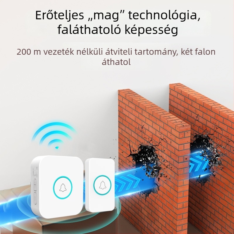 Vezeték nélküli otthoni csengő hosszú hatótávolságú szenzorral és távirányítóval