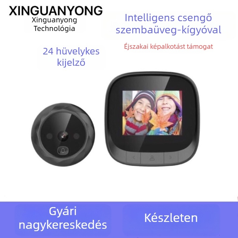 Vizuális ajtócsengő éjszakai látással, beépített memóriával és ciklikus felvétellel (Modell DD3, 4.2V)
