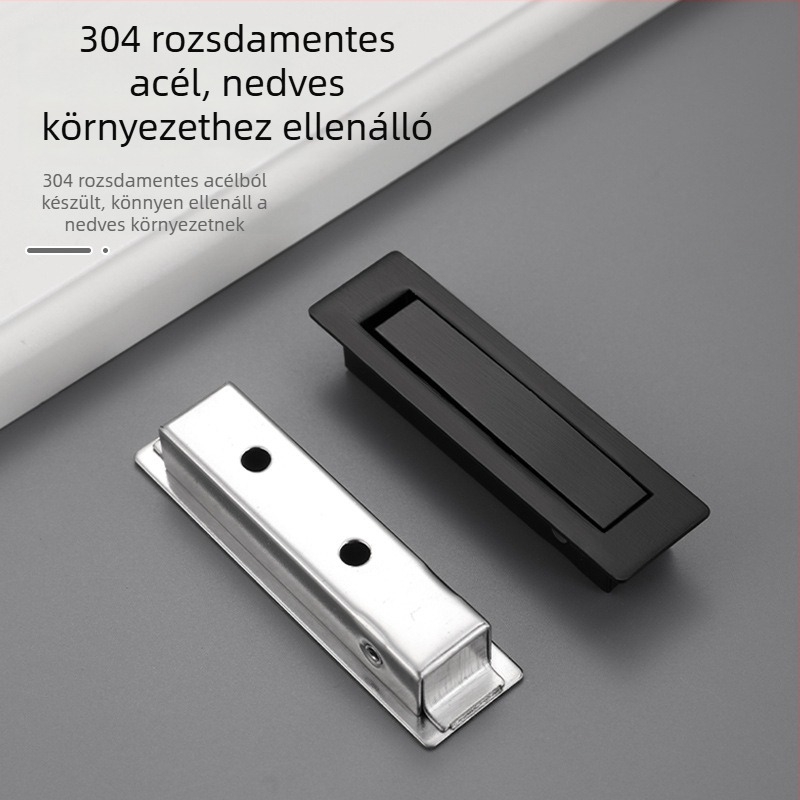 Szekrényajtó fogantyú – rozsdamentes acél, öntvény, rejtett szerelés, csík alakú, modell YC-304