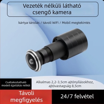 WiFi-s bejárati ajtó kamera, 160°-os széles látószög, lopás elleni felügyelet, videócsengő