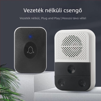 Vezeték nélküli bejárati csengő zenével és Ding-Dong hanggal, otthoni használatra, hívóeszköz idős személyek számára