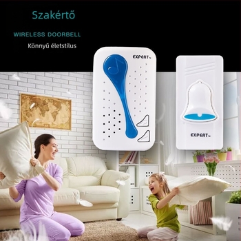 Vezeték nélküli ajtócsengő - Modell E-8819, Márka Able; alkalmas otthonra, irodára és boltba.