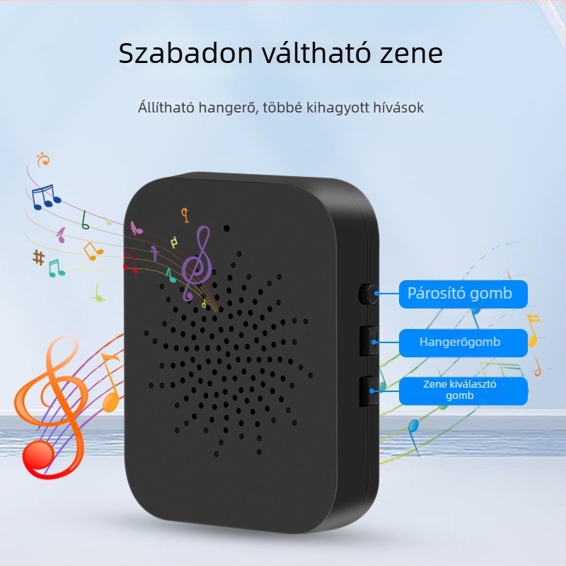 Vezeték nélküli ajtócsengő videóinterkommal – WiFi alkalmazáson keresztüli vezérlés, adó akkumulátoros, vevő USB tápegységgel, DC 5V 1A, 0,5W, BD2 modell