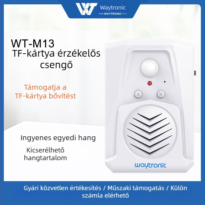 Indukciós kapucsengő MS-M13, IR-szenzor, 5V tápegység, 3 db száraz elem vagy DC5V működés, MP3 dallam, 0,5W fogyasztás
